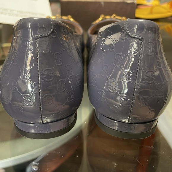 Gucci Vernice Microguccissima Ballet Flats Uniform Blue - Picture 8 of 9